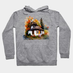 Cute house between autumn trees Hoodie